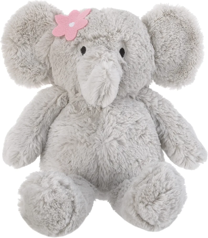 NoJo Carter's Floral Elephant Gray Plush Stuffed Animal