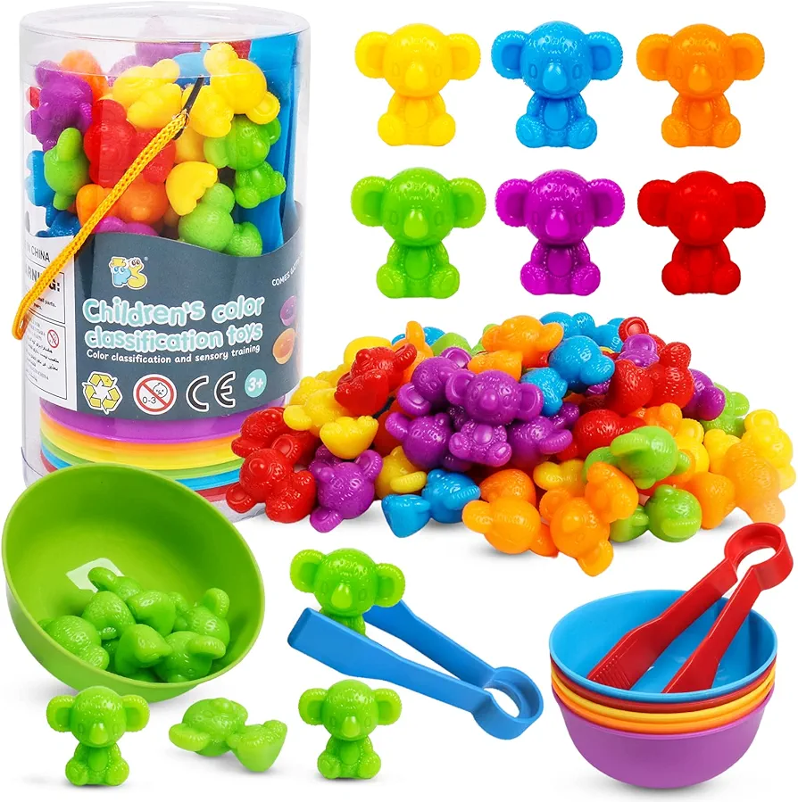 Counting Koalas Toys Matching Games with Color Sorting Bowls Preschool Learning Activities for Math Montessori STEM Educational Sensory Toys for Kids Aged 3 4 5 Year Old Boys Girls