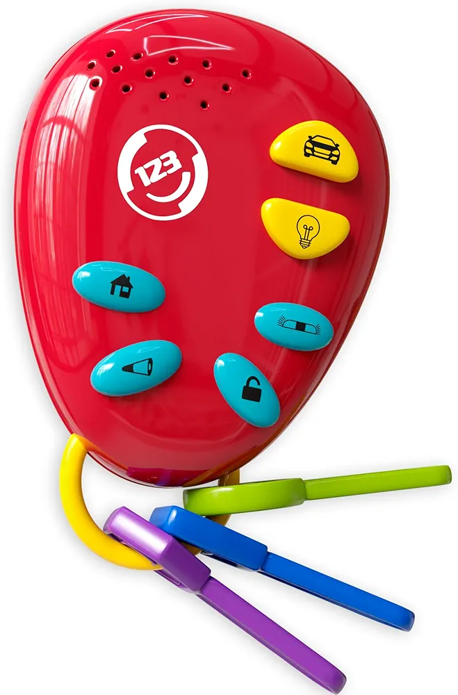 Lollipop Kids Car Keys Sensory BabyToy: Teething Keys, Baby Rattle, All in One! Sensory Toys for Babies and Toddlers. Adventure Ready Batteries Included