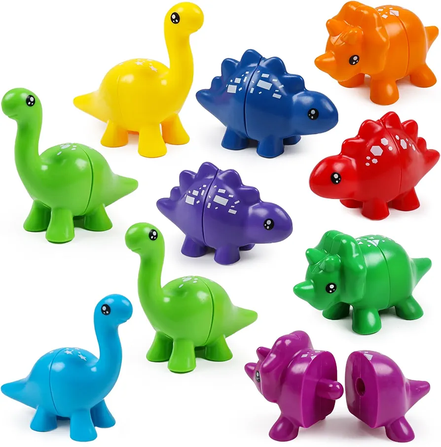 Dinosaur Shape Matching Game Fine Motor Toy 10 PCS Double-Sided Number Counting & Sorting Toy Educational Preschool Learning Activities for Toddler