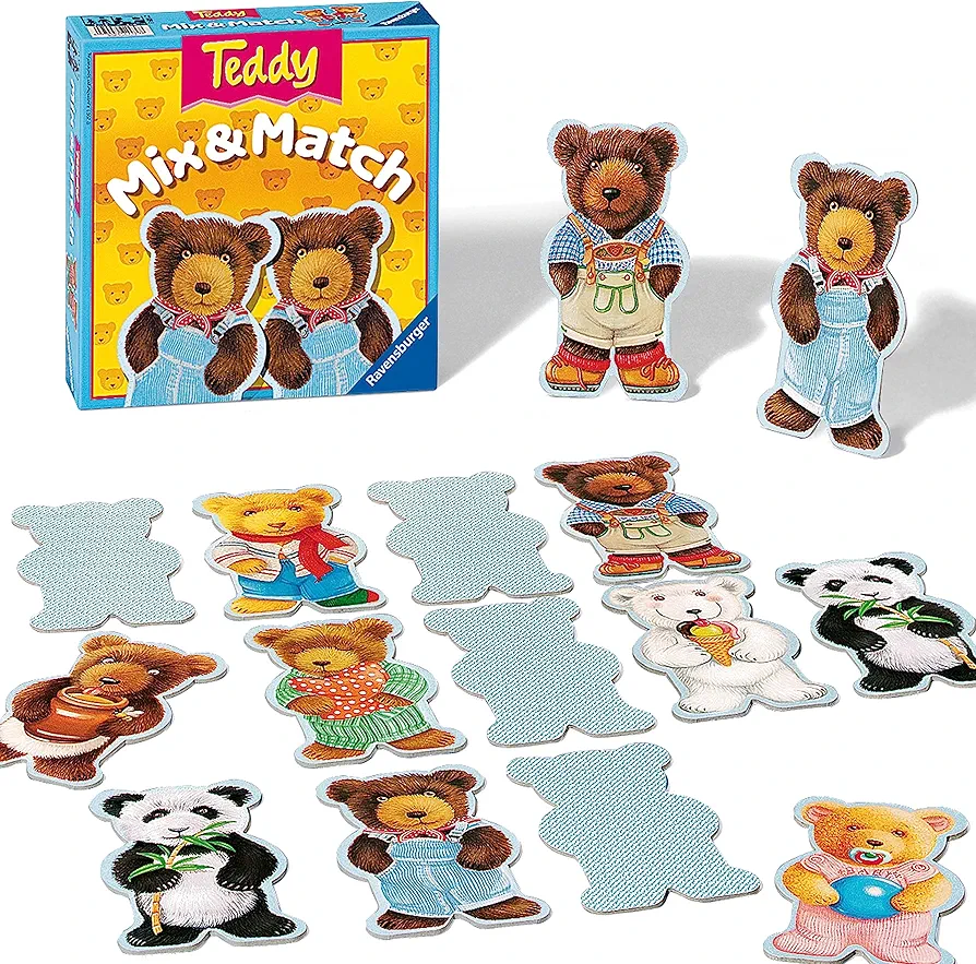 Ravensburger Teddy Mix & Match - Interactive Children's Game | Quick Play | Ideal for Age 2 and Up | Classic Family Fun | Quality Craftsmanship