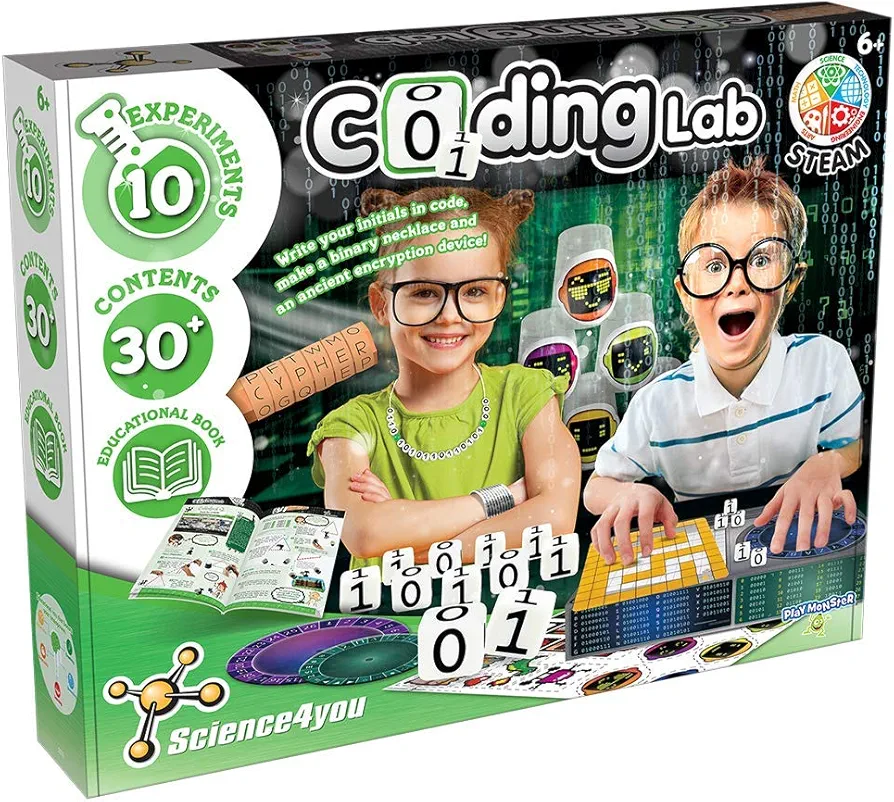 PlayMonster Science4you — Coding Lab — 10 Experiments to Learn How to Code — Fun, Education Activity Kit — for Kids Ages 6+