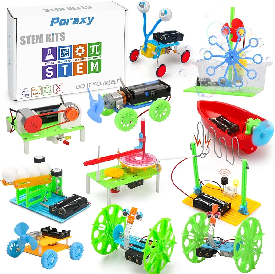 11 in 1 STEM Kits for Kids 8-10-12, Toys for Ages 8-13, Gifts for 8 9 10 11 12 13 Year Old Boys and Girls, Science Robot Building Kits, Educational Engineering Experiments Projects