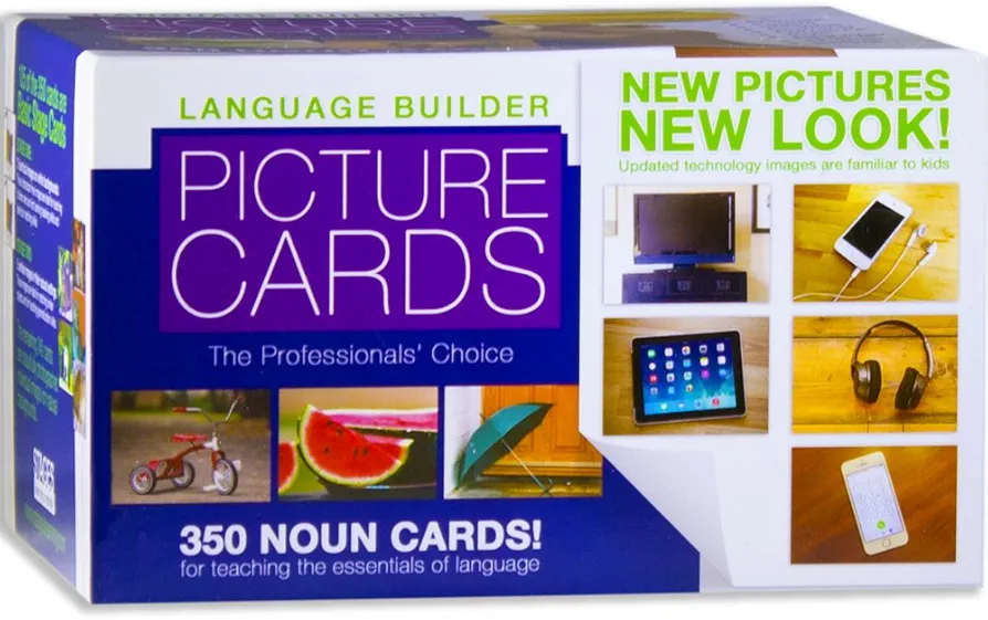 Stages Learning Materials Language Builder Picture Noun Flash Cards Photo Vocabulary Autism Learning Products for ABA Therapy and Speech Articulation