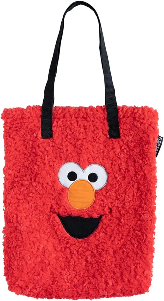 Grupo Erik Sesame Book Bag Street Elmo Cotton Tote Bag | Cotton Shopping Bag | 13.8 x 15.8 x 2.2 inches - 35 x 40 x 5.5 cm | Gift Bag | Cute Tote Bag | Sesame Street Toys