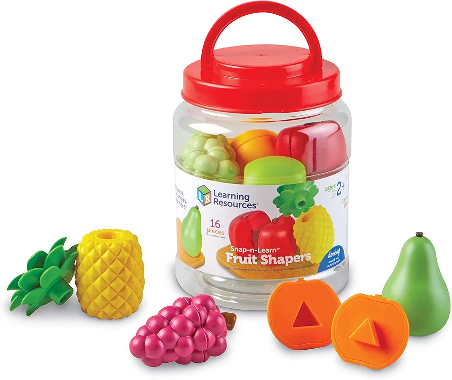 Learning Resources Snap-n-learn Fruit Shapers,Fine Motor Toy for Toddlers, Ages 2+