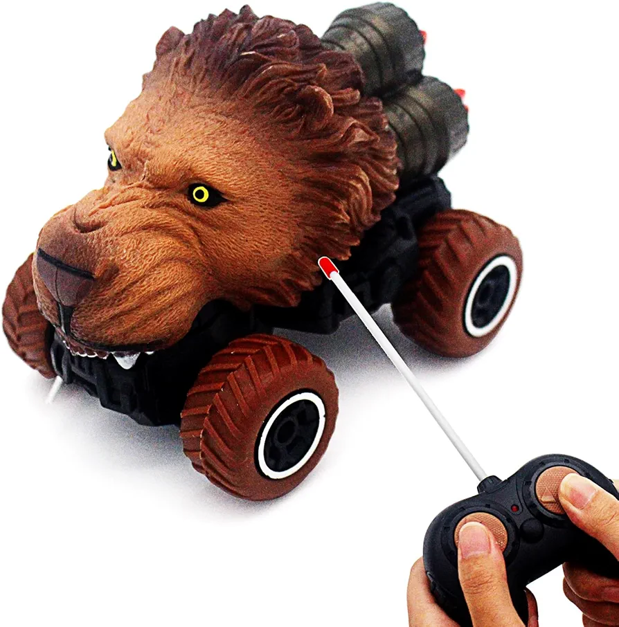 Tipmant Cute RC Car Remote Control Vehicle Toys Realistic Animal Kids Boys Girls Birthday Gifts (Lion)