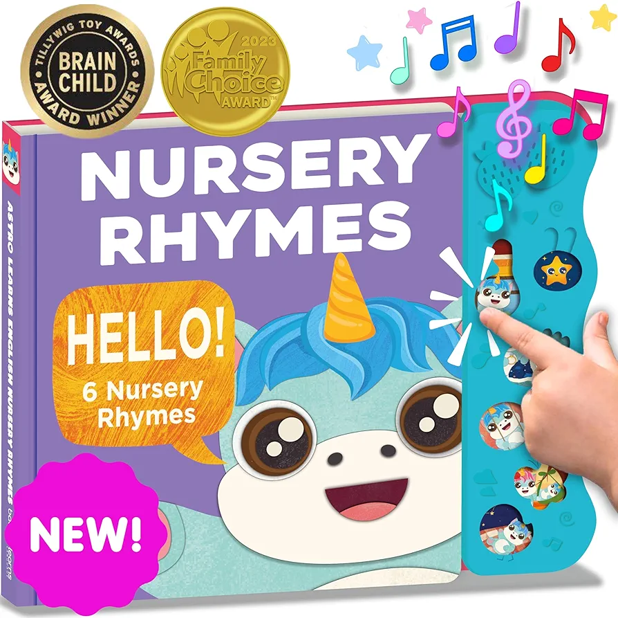 Nursery Rhymes & Learning Toys for Toddlers 1-3, 1 Year Old Toys, Nursery Rhyme Books, Montessori Gifts, Interactive Sound Books, Talking Song Books & Musical Books for Boys & Girls, Educational Toys