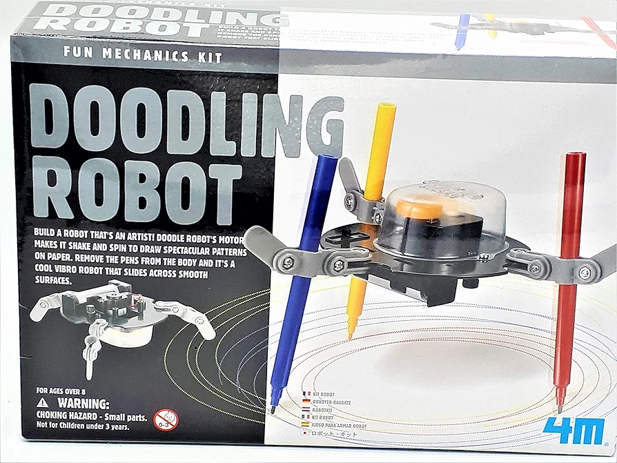 4M: Doodling Robot, Build a Robot That's an Artist, Ideal for Young Science Enthusiasts, Challenge Your Child's Imagination, Requires 1 AA Battery (Not Included), For Ages 8 and up