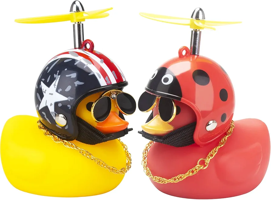 wonuu Red and Yellow Rubber Duck Toy Car Ornaments Duck Car Dashboard Decorations