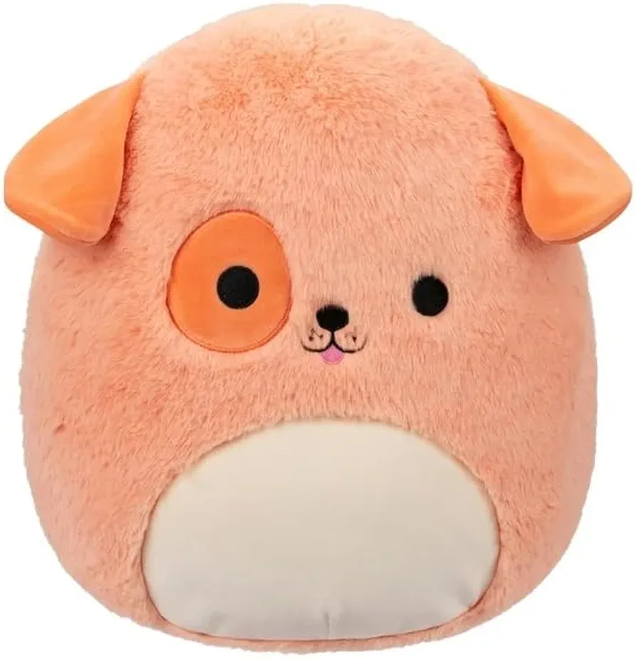 Squishmallows Oficial Kellytoy Plush Fuzzamallows (16 Inch, Drella The Orange Dog)