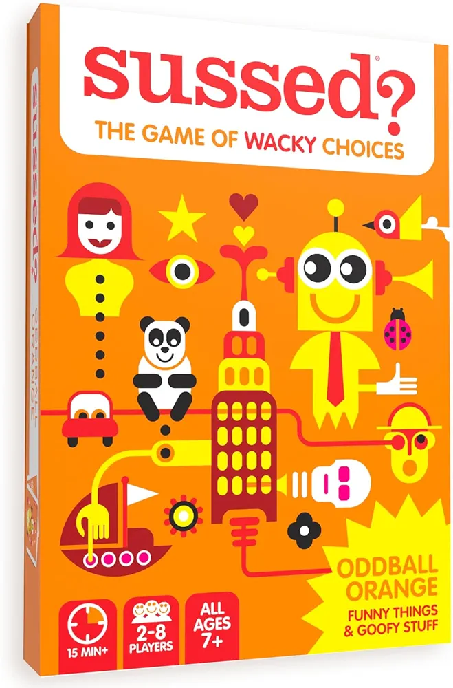 SUSSED The Game of Wacky Choices - Social Card Games for Kids & Adults - Family Party Travel Game - Hilarious & Easy to Play - Oddball Orange Deck