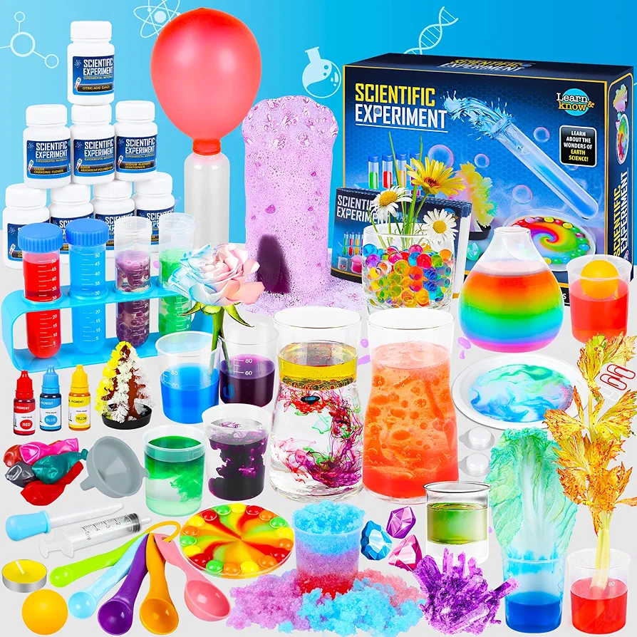 Science Kit for Kids,80 Science Lab Experiments,Scientist Costume Role Play STEM Educational Learning Scientific Tools,Birthday Gifts and Toys for 4 5 6 7 8 9 10-12 Years Old Boys Girls Kids