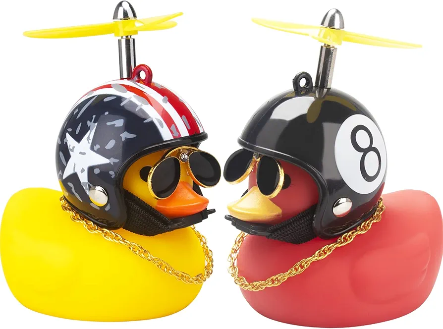 wonuu Red and Yellow Rubber Duck Toy Car Ornaments Duck Car Dashboard Decorations