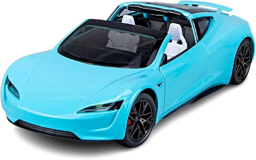 1/24 Roadster Diecast Toy Car for Collectors & Boys or Girls, Alloy Diecast Car Model Roadster Model Car, Pull Back Vehicles with Light, Roadster Model Car Toy for Kids Birthday Gift