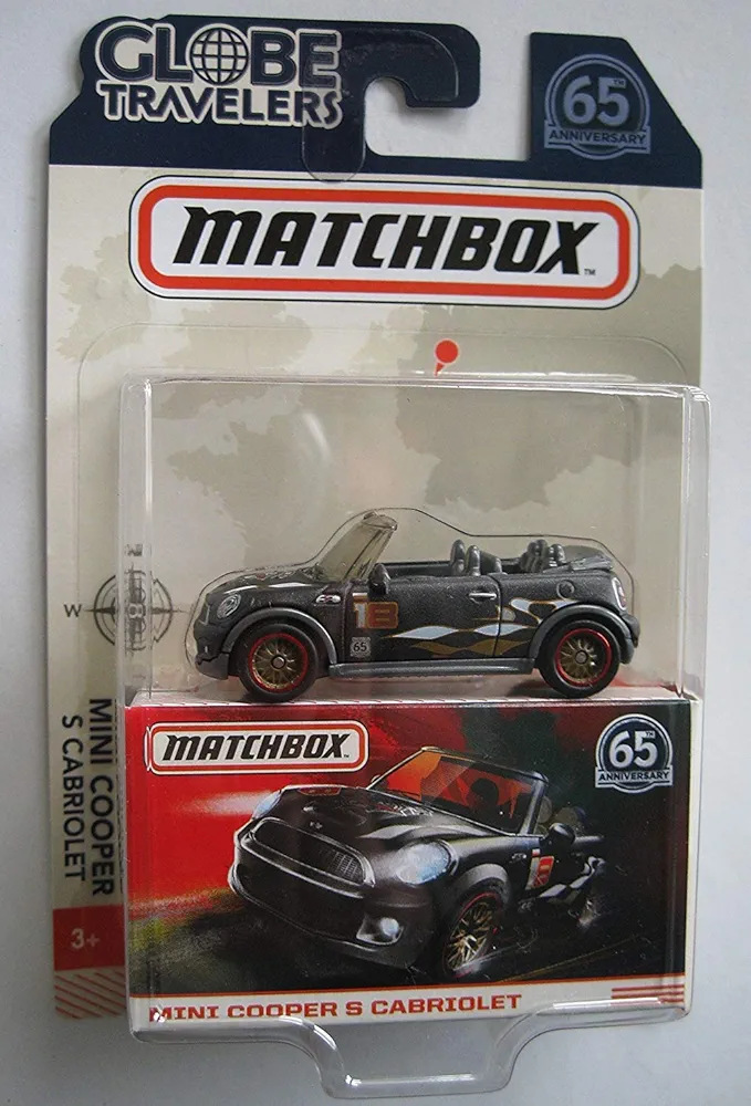 Matchbox Globe Travelers Dark Gray Mini Cooper S Cabriolet 65th Anniversary