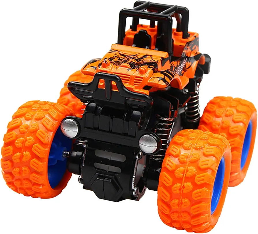 Toddler Magnets Four-Wheel Drive Off-Road Vehicle Simulation Model Toy Baby Car Model Toddler Sensory Bins Age 2 (Orange, One Size)