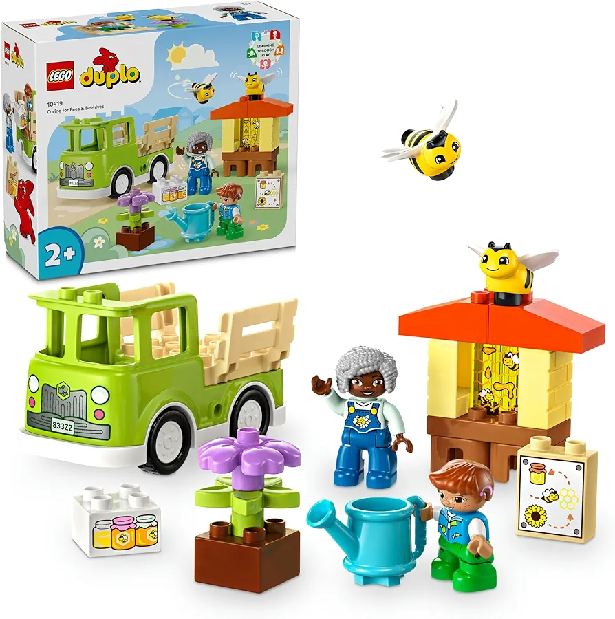 LEGO My City Duplo Bee Care and Beehives, Educational Toy for Boys and Girls, 2 Bee Figures and Truck, Construction Set, Easter Gift for Boys and Girls Ages 2 and Up 10419