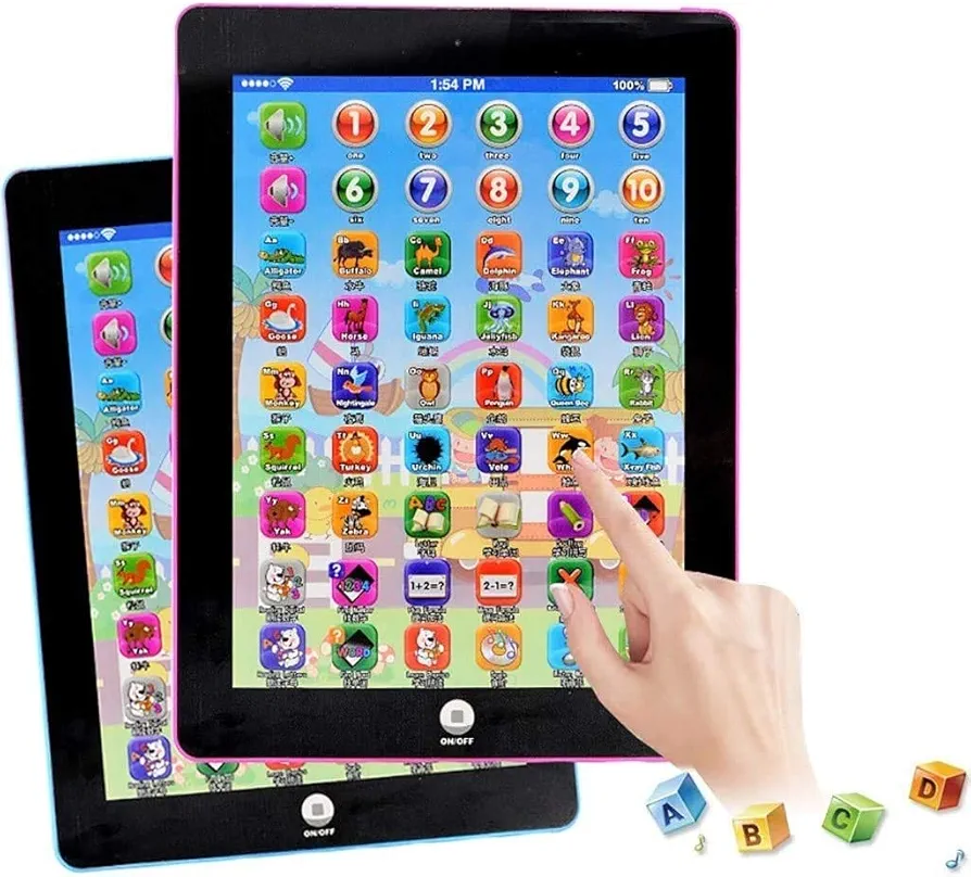 Kids Learning Pad Fun Kids Tablet Touch and Learn Phone Learning Games Early Child Development Toy for Number Learning, Learning ABCs, Spelling, Animal Game Melodies Educational Toy