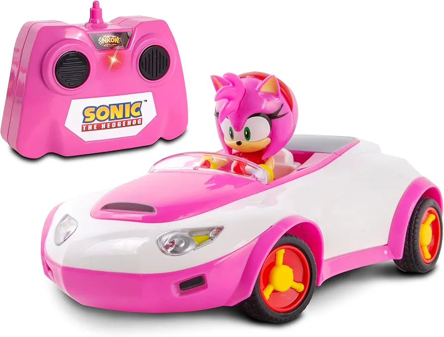 Sonic Team Sonic Racing RC: Amy Rose - NKOK (683), 1:28 Scale 2.4GHz Remote Controlled Car, 6.5' Compact Design, Officially Licensed Sega Sonic The Hedgehog, Battery Powered, Ages 6+