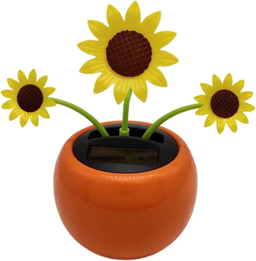 Yellow Solar Powered Dancing Flower - Solar Powered Dancing Flower | Butterfly Solar Powered Swinging Toys, Car Dashboard Decorations, Creative Gift Shenyang Solar Power Kits Learning and Education