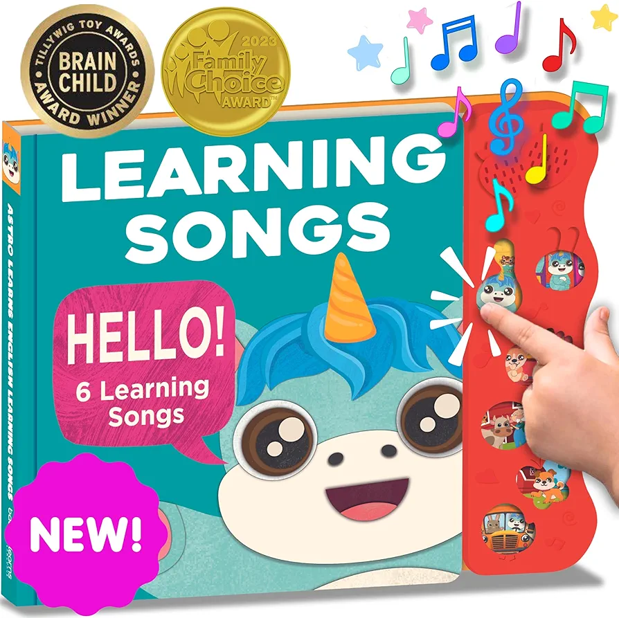 Learning Songs Musical Books For Toddlers 1-3, Astro Learns English Singing Books, Talking Books & Sound Books, Toddler Interactive Toys, Learning Toys For 1 Year Old, Nursery Rhymes, Educational Toys