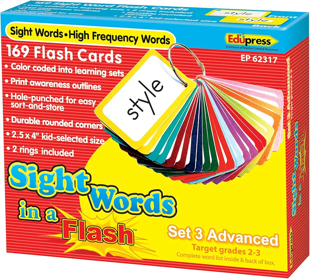 Edupress Sight Words in a Flash Card Set Grades 2-3 (EP62317)