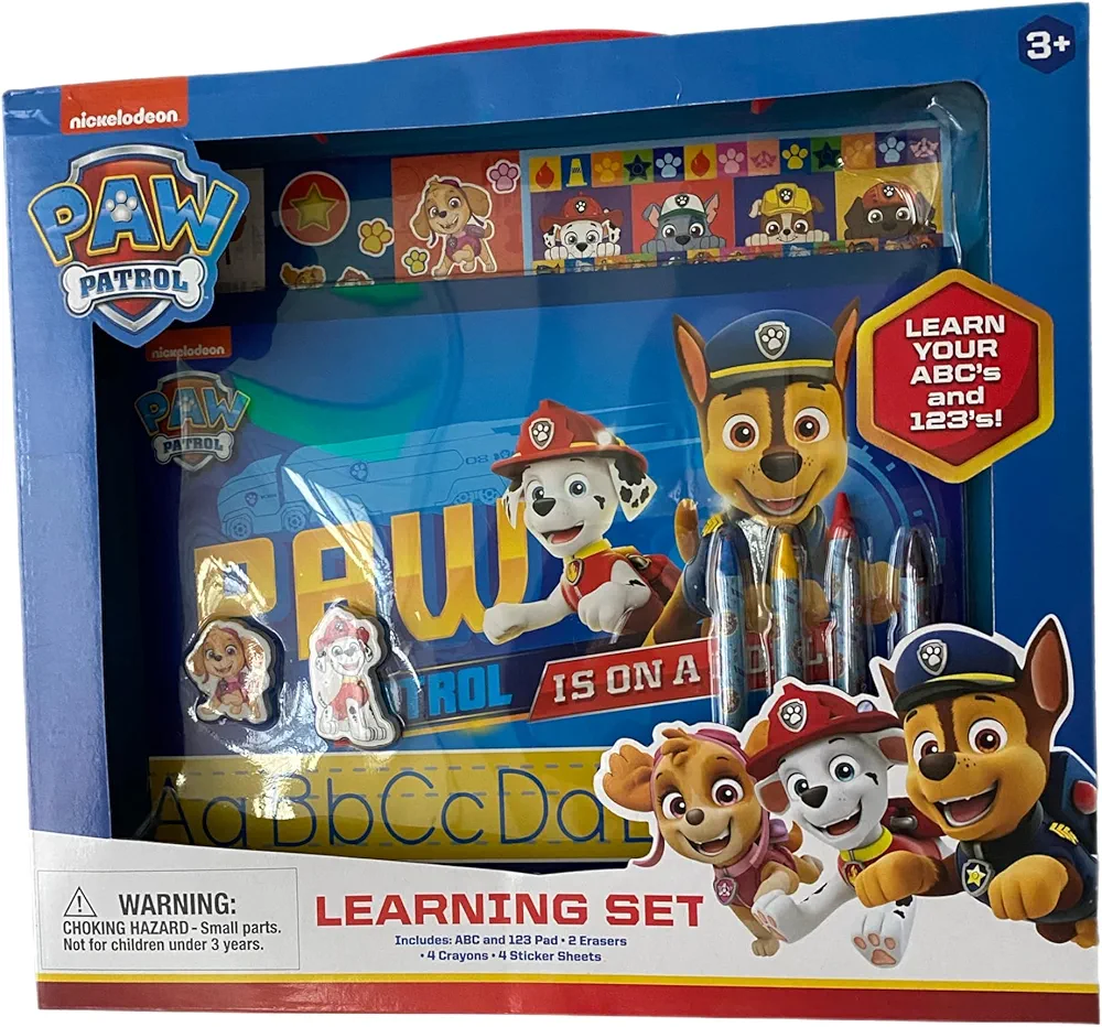 Innovative Designs Paw Patrol Learning Set - Fun ABC Tracing Sheets for Kindergarten and Preschool, Practice Writing Numbers Workbook and Alphabet Tracing Book with Crayons, Erasers and Stickers