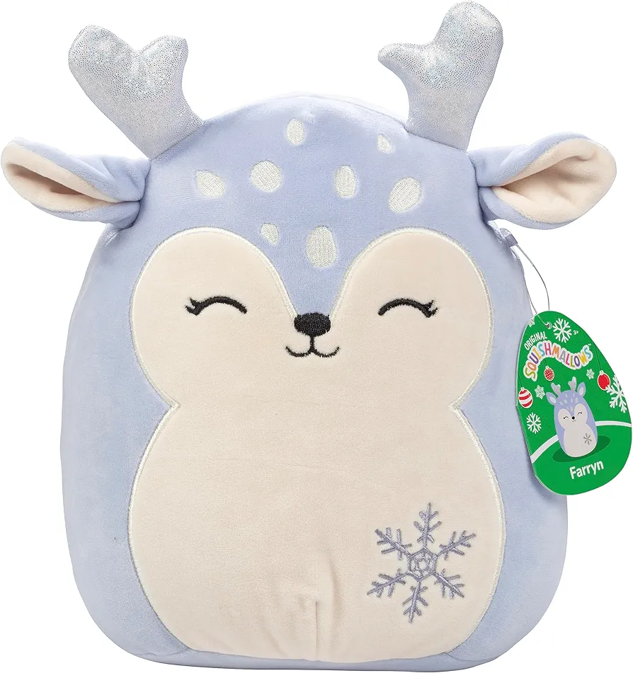 10" Farryn The Purple Fawn Squishmallow - Kellytoy Christmas Plush Toy