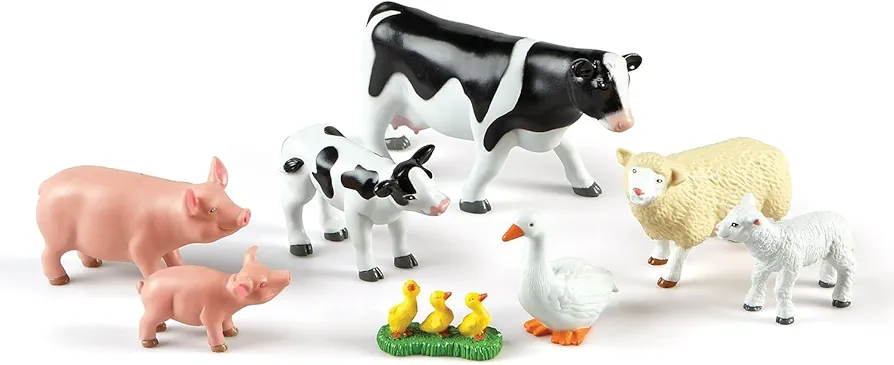 Learning Resources Jumbo Farm Animals Mommas and Babies - 8 Pieces, Ages 18+ months Toddler Learning Toys, Farm Animal Figures for Kids