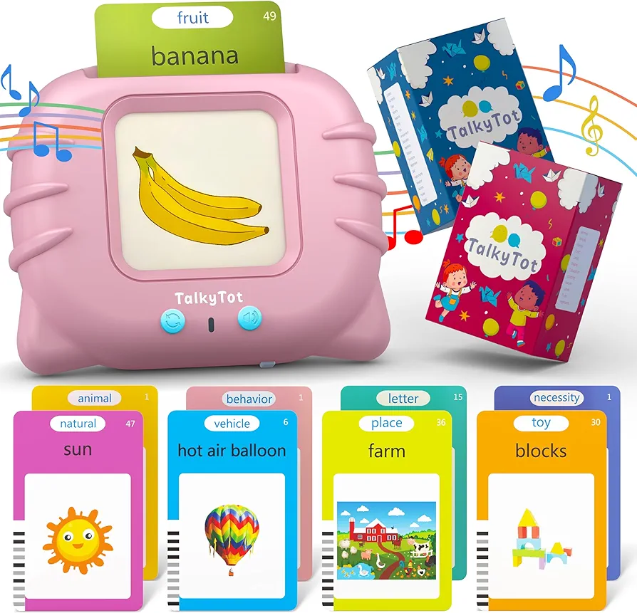 Talking Flash Cards for Toddlers, Pocket Speech, Activities to Help Toddlers Talk, Speech Therapy Toys for Toddlers 3-4, Card Early Education Device, Autism Sensory Toys, 510 Sight Words