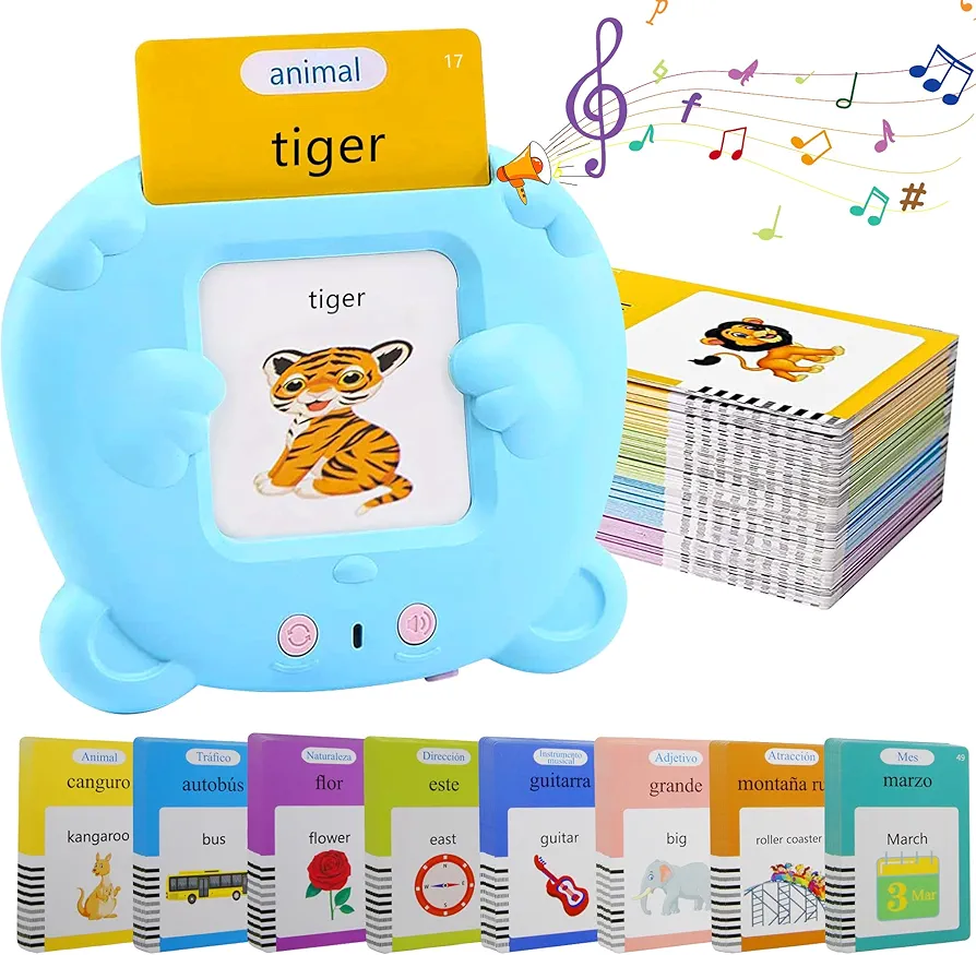 Nestling Talking Flash Cards for Toddlers 2-6 Years, Speech Therapy Toys, Montessori Toys, Autism Sensory Toys, Speech Audible Toddler Toys, Educational Learning Interactive Toys 510 Sight Words Blue