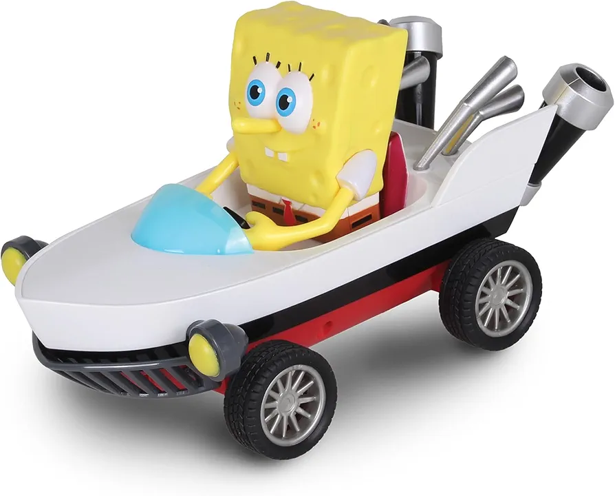 Nick Kart Racers - Pull Back SpongeBob Boatmobile; Straight from The game “Nickelodeon Kart Racers 3: Slime Speedway”; No batteries required; Grippy Tires for Ultimate Traction