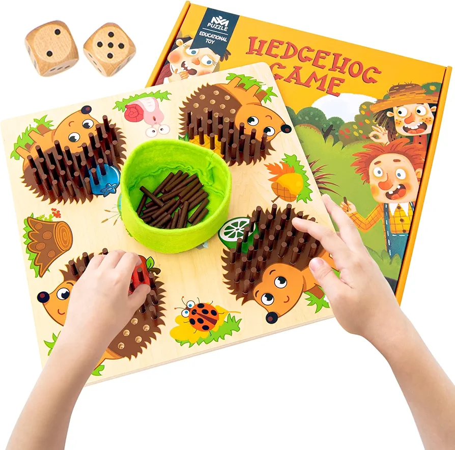 Montessori Hedgehog Counting Matching Game Toys Early Education Hedgehog Board Game Fine Motor Skill Montessori Sorting Toys Birthday Gifts for 3+ Years Old Toddlers