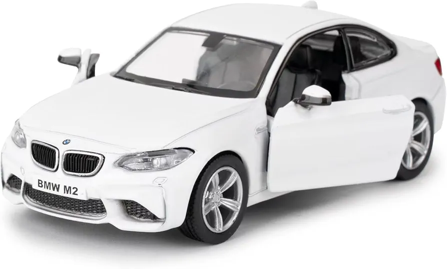 1:36 BMW M2 Toy Car, Diecast Pull Back Model Car, Collection Kids Toy for Aged 3 and up, Gift White