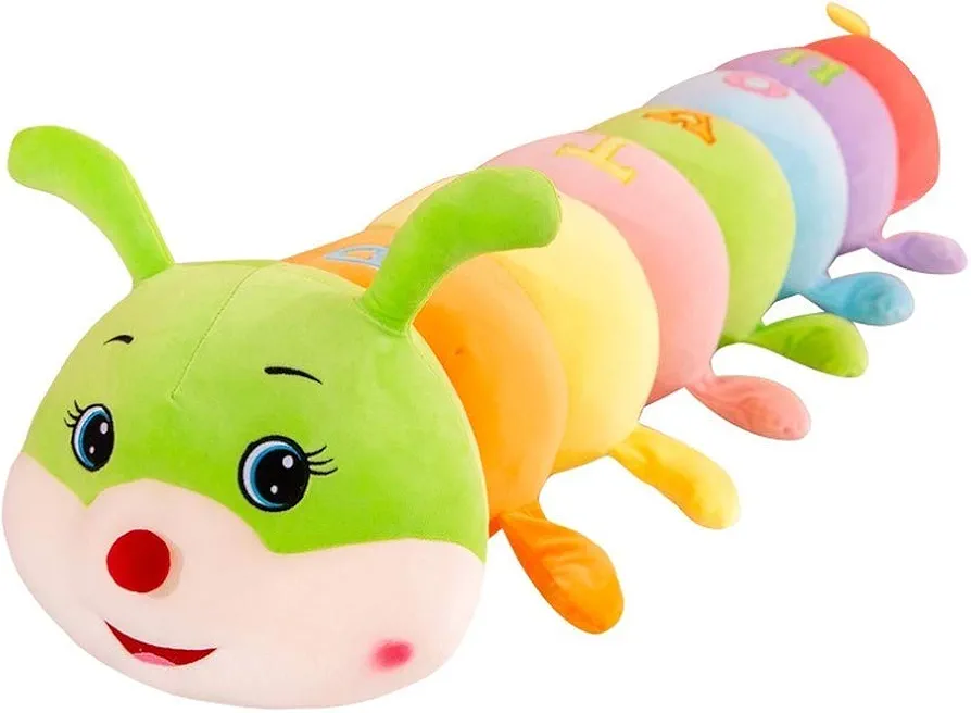 Multicolor Caterpillar Stuffed Animal Big Hugging Pillow Cute Plush Soft Pillow Doll,Giant Plush Toy,Gifts for Girl Boy Babies Birthday (27.5inch/70cm)