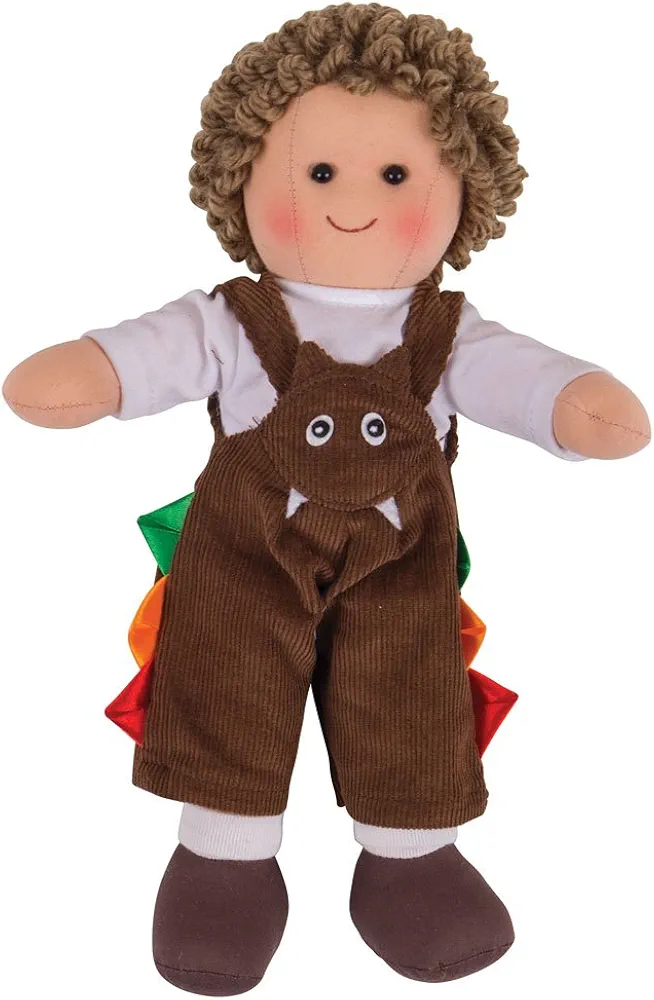 Bigjigs Toys Jack Rag Doll - Small Ragdoll, Soft Dolls for 1 Year Olds, Ideal First Doll, Baby Soft Toys, Plush Boy Bigjigs Doll, Toddler and Baby Toys