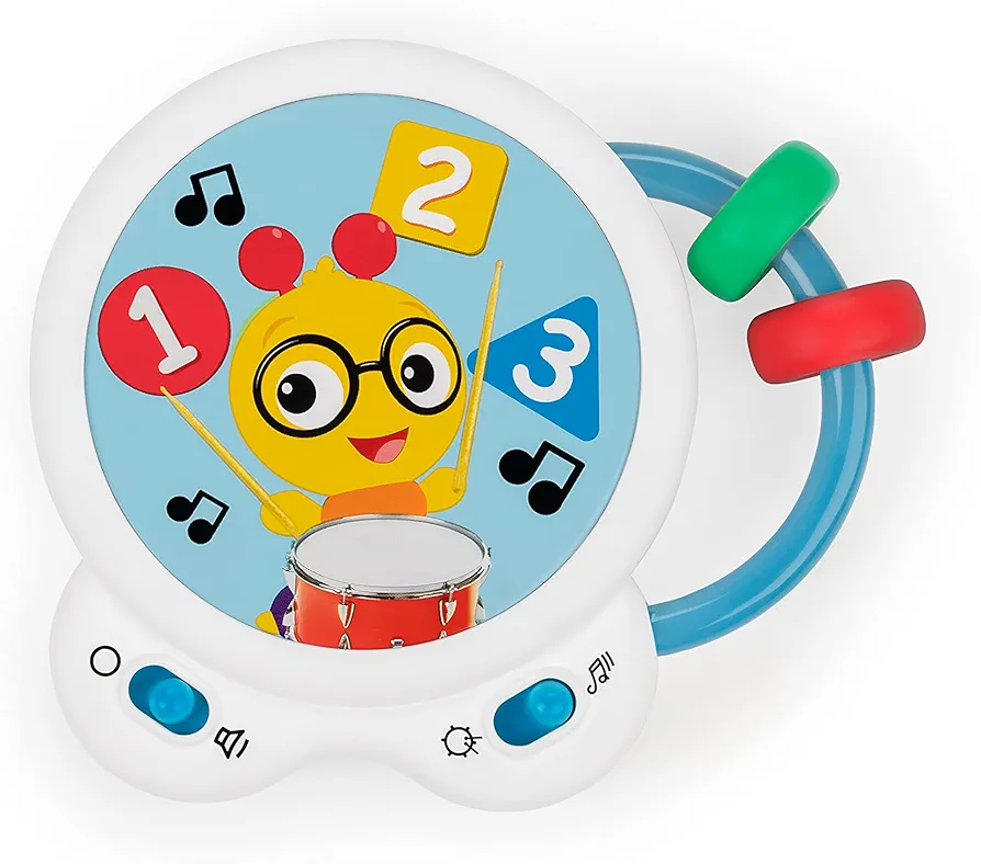 Baby Einstein Tiny Tempo Musical Toy Drum, Ages 3+ Months, Bead Chaser