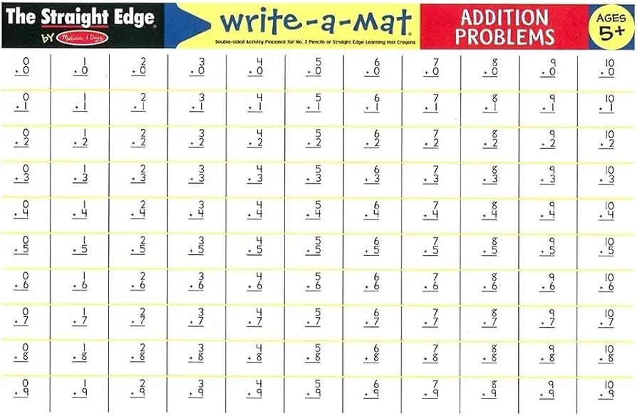 Melissa & Doug Addition Problems Write-A-Mat