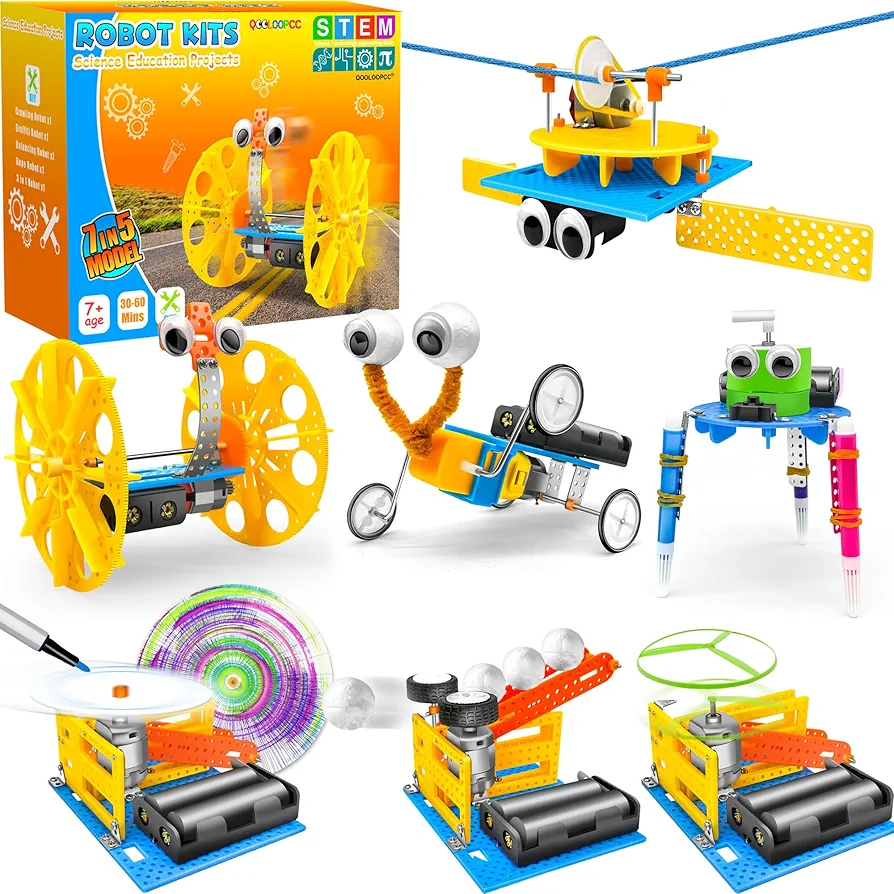 STEM Robotics Education Kits - DIY Educational Toy Science Kits for Boys Kids 7 8 9 10 11 12 years and up - Collective Activities Engineering Build Robot Building Kits for 8-12 kids Birthday