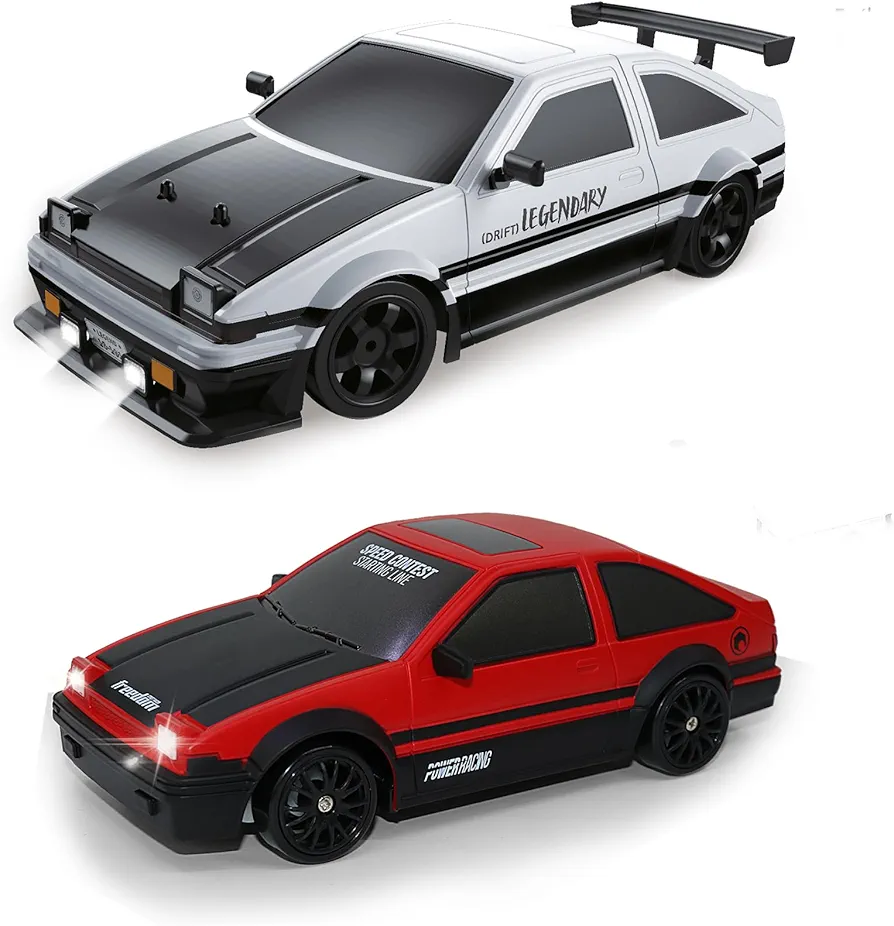 RC Drift Car 1:16 Scale 18km/h+RC Drift Car 1:24 Scale 15km/h 4WD RC Car with LED Lights 2.4GHz RTR High Speed Drift Racing Sport Toy Car for Adults Boys Girls Kids