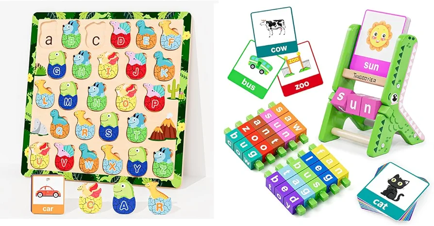 Spelling Word Games CVC Sight Words Games Alphabet Learning Toys Puzzle Toys for kids Toys Toddlers