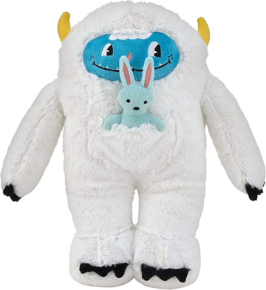 NoJo Hello! Lucky Yeti White and Blue Plush Stuffed Animal with Rabbit Plush