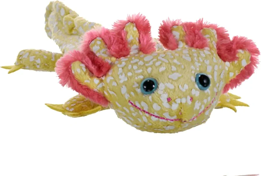 Wild Republic Huggers Glow Axolotl, Stuffed Animal, 8 Inches, Slap Bracelet, Plush Toy, Fill is Spun Recycled Water Bottles