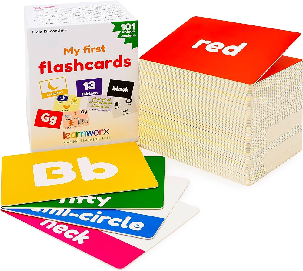 My First Flash Cards for Toddlers - 101 Cards - 202 Sides - Learn Shapes, Numbers, Colors, Body Parts, Counting, Letters & More - Fun Learning and Educational Flashcards