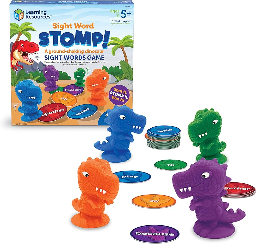 Sight Word Stomp!, Educational Indoor Games, Preschool Alphabet ,Toddler Brain Toys, Toddler Preschool Learning, 114 Pieces, Age 5+