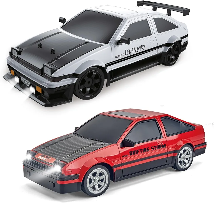 RC Drift Car 1:16 Scale 28km/h+RC Drift Car 1:16 Scale 18km/h 4WD RC Car with LED Lights 2.4GHz RTR High Speed Drift Racing Sport Toy Car for Adults Boys Girls Kids Xmas Gift