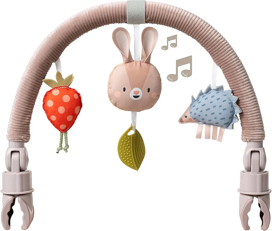 Taf Toys Arch | Ideal for Infant & Toddlers, Fits Stroller & Pram, Activity Arch with Fascinating Toys, Stimulates Baby’s Senses and Motor Skills Development, Easier Outdoors (Musical Bunny arch)