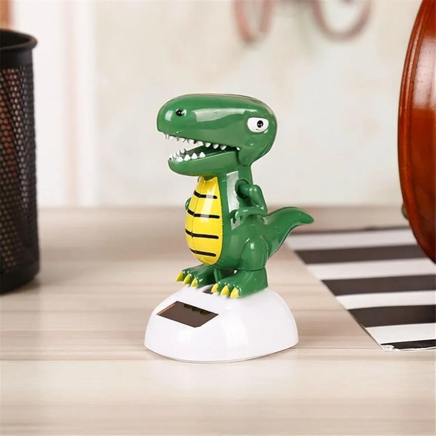 Green Solar Powered Dancing Dinosaur,Decoration Gift,Swinging Dancer Toy,No Battery Required,Desk and Dashboard Decor Home Decor Birthday Gifts Solar Power Kits Learning and Education