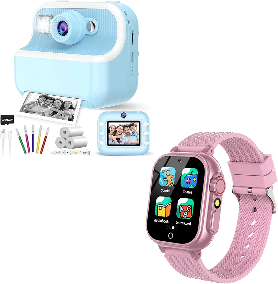 Kids Smart Watch Girls & Instant Print Camera for Kids